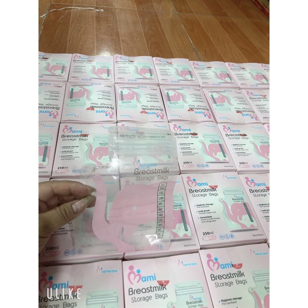 Túi trữ sữa MamiCare 250ml, Kichilachi  (TẶNG 1 Bút dạ ghi thông tin) chất liệu an toàn, vòi rót tiện dụng - Soleil Home