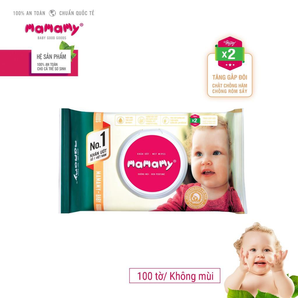 Combo 3 gói khăn ướt Mamamy 100 tờ, nắp không mùi