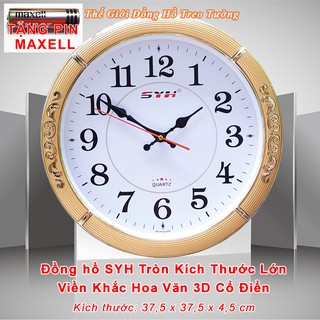 ĐỒNG HỒ ĐẸP – VIỀN VÀNG ĐỒNG KHẮC VÂN CỔ ĐIỂN – BẢO HÀNH 1 NĂM - TẶNG PIN MAXELL