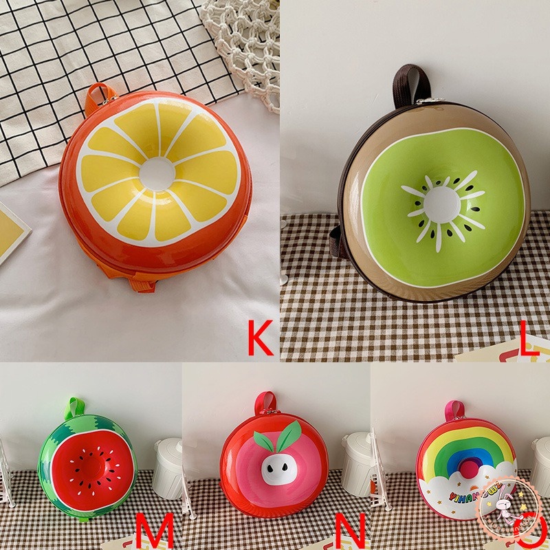 Balo Đi Học Vỏ Cứng Cỡ Nhỏ Họa Tiết Trái Cây Hoạt Hình Cho Bé Mẫu Giáo