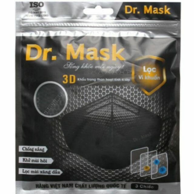Khẩu trang 4 lớp than Hoạt tính  Dr.MasK 3D