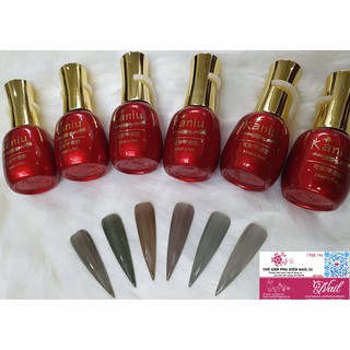 Sét Sơn Gel Kaniu Thạch Đen - Màu Nhẹ nhàng mà Sang Trọng (Sét 6 Chai)