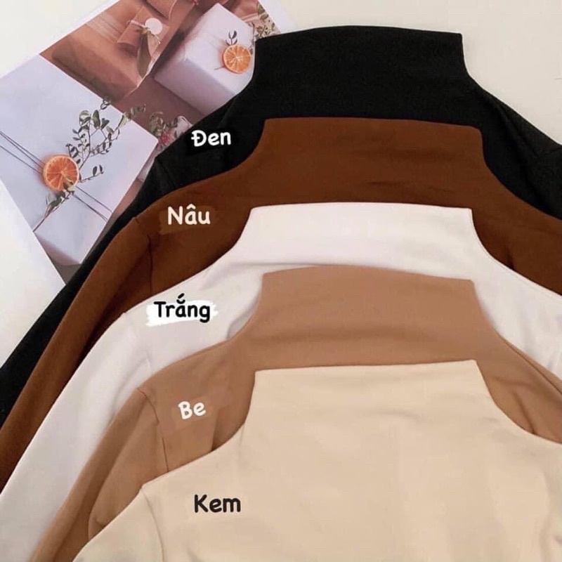 Áo giữ nhiệt nữ cổ cao thu đông phong cách Hàn Quốc, Áo giữ nhiệt thu đông nữ dài tay