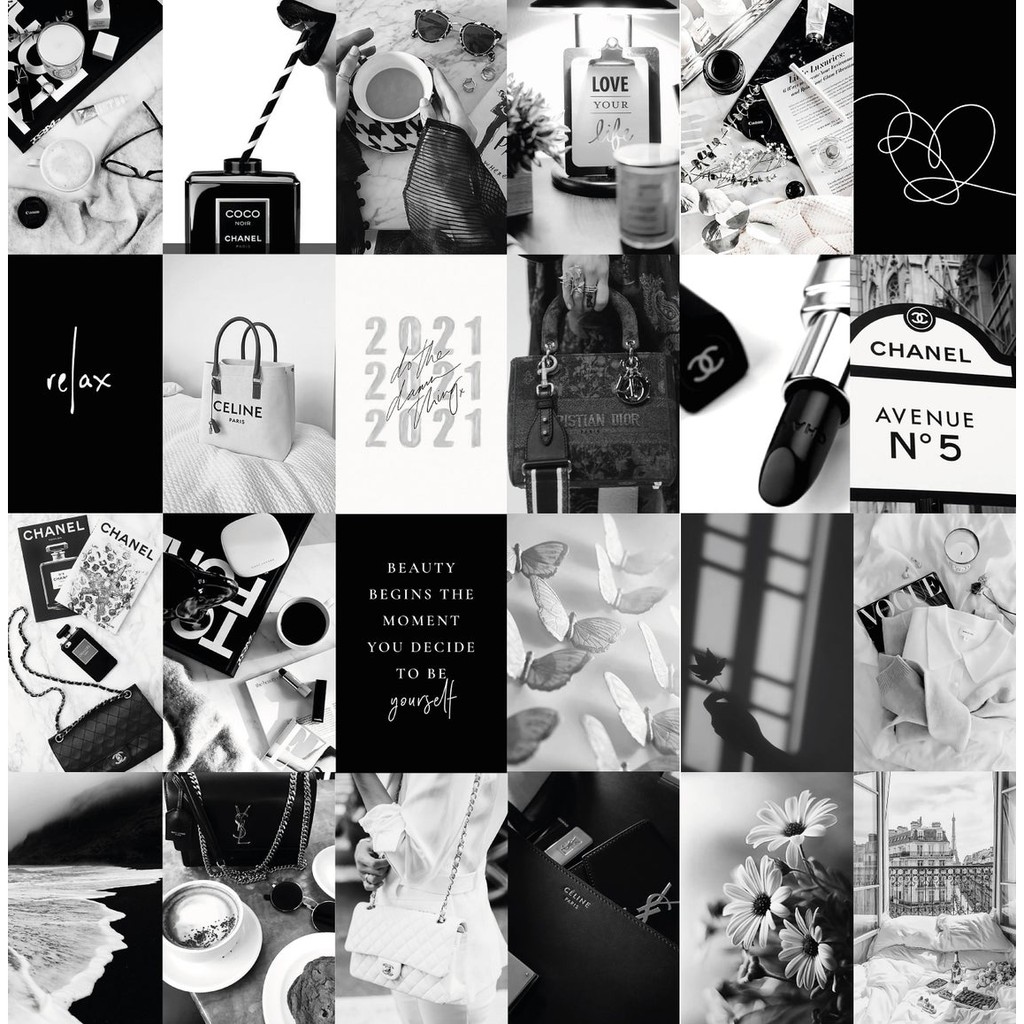Wall Collage keo sẵng dáng tường - Black n white