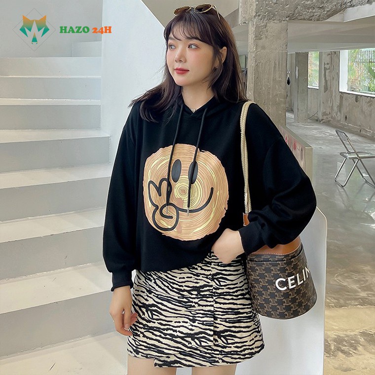 Áo nỉ hoodie In hình mặt cười Hi Hagu áo nỉ bông unisex nam nữ