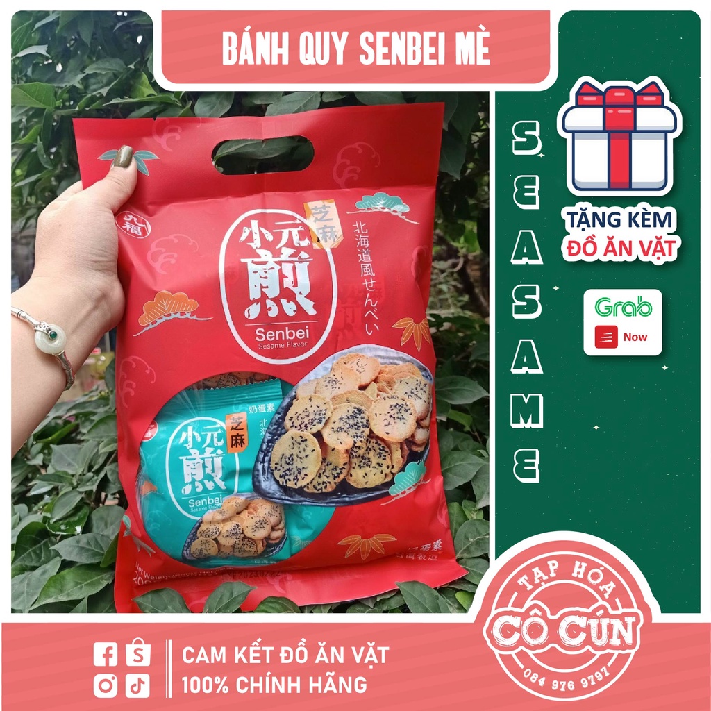 Bánh quy Senbei Đài Loan - Túi 200g - Tặng đồ ăn vặt Cô Cún