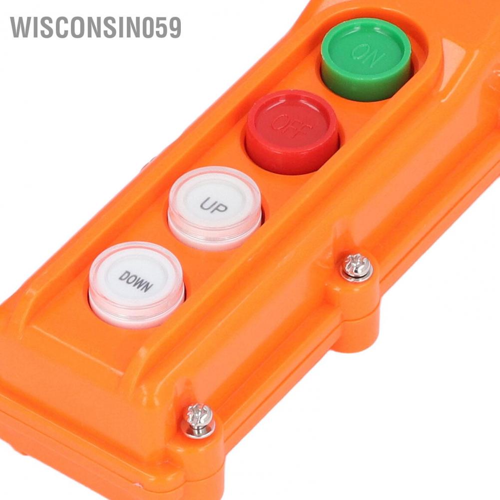 Wisconsin059 BERM Crane Push Botton Switch Rainproof Handheld Hoist Remote Control 220V/500V 5A