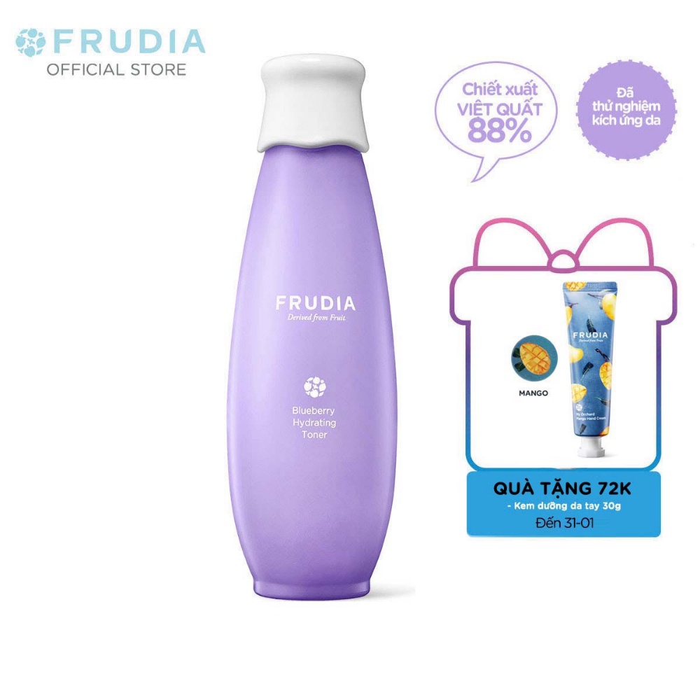 [Tặng 88k] Nước Hoa Hồng Dưỡng Ẩm Dành Cho Da Khô Từ Việt Quất Frudia Blueberry Hydrating Toner 195ml