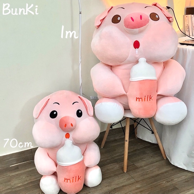 GẤU BÔNG HEO BÔNG TRÀ SỮA 70CM CAO CẤP BUNKI
