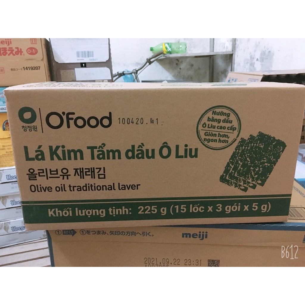 [Có Sẵn] Lốc 03 Gói Rong Biển tẩm dầu oliu Ăn Liền O'food Miwon, hàng mới về