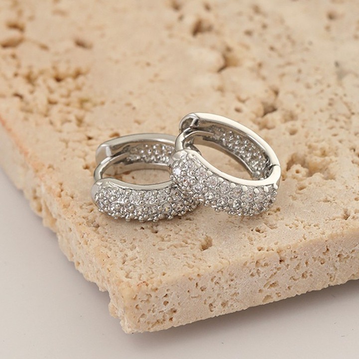 14K Gold-Coated Zircon Earring Ring Round Ear Buckle Fashion Ear Clip Ear Jewelry