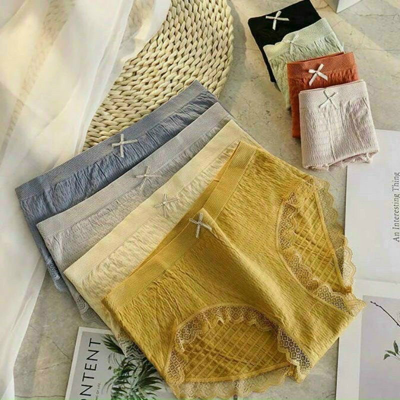 Set 10 Quần Lót Nữ Cotton Dệt Kháng Khuẩn Viền Ren Co Giãn 4 Chiều Hieu Store24h - 8001