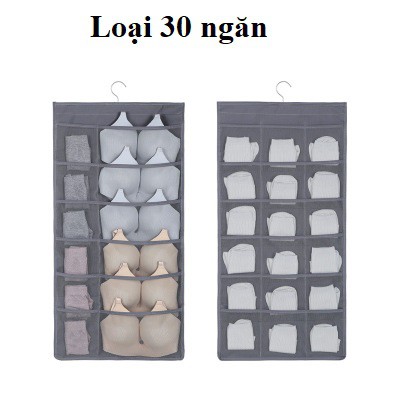 Túi Đựng Đồ Lót, Tất Vớ 2 Mặt 30 Ngăn Tiện Lợi , Túi Đựng Đồ Lót Treo Tủ Nhiều Ngăn Vải Oxford Chống Ẩm, Chống Bụi