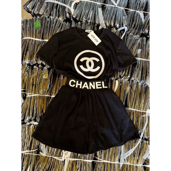 Sét bộ thun tay ngắn in CH-N siêu xinh(B.C)