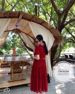 ĐẦM VOAN BÈO NƠ CỔ KÈM HÌNH THẬT