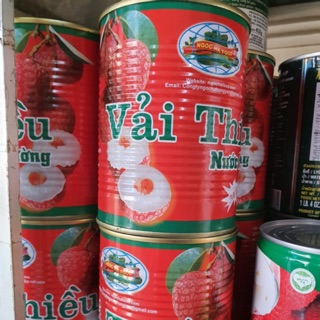 Vải Thiều Ngâm Ngọc Hà Đóng Lon 565g date mới