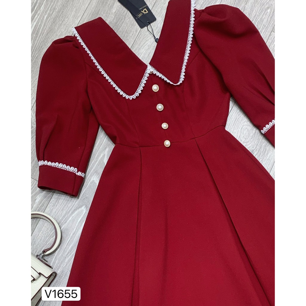 Váy xòe đỏ tay lỡ V1655 - ĐẸP SHOP DVC ( Ảnh mẫu và ảnh trải sàn do shop tự chụp ) | BigBuy360 - bigbuy360.vn