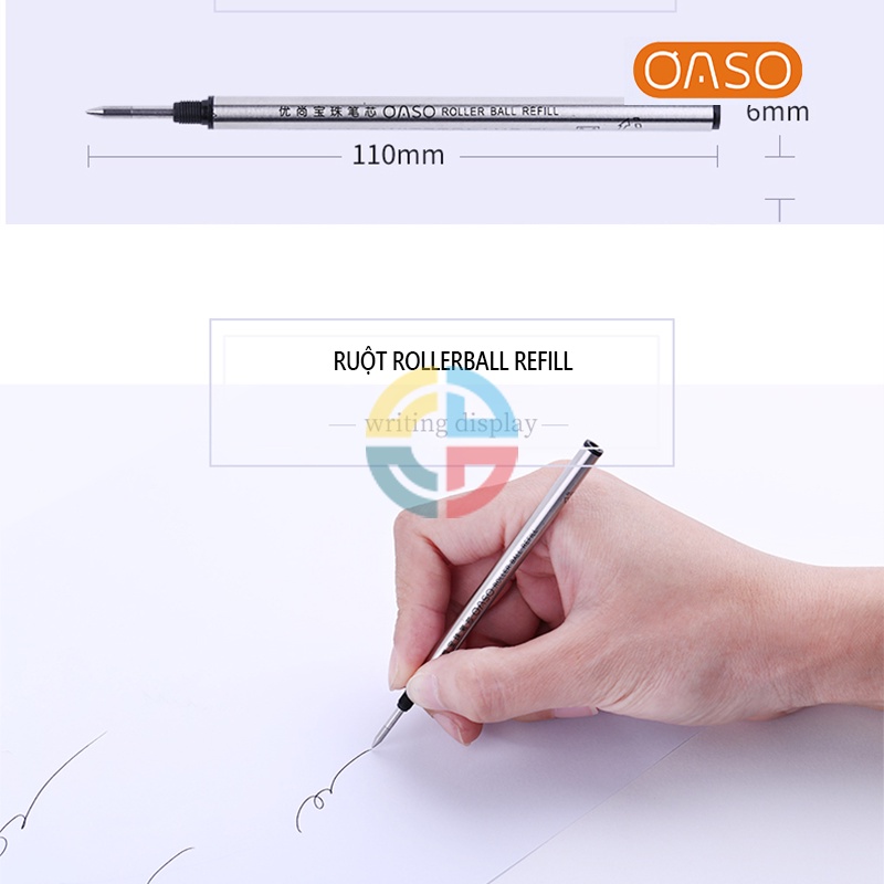 Ruột Bút RollerBall Refill Thương Hiệu PIMIO/PICASO-OASO Vỏ Hợp Kim, Dùng Được Cho Bút Dạ Bi Montblanc