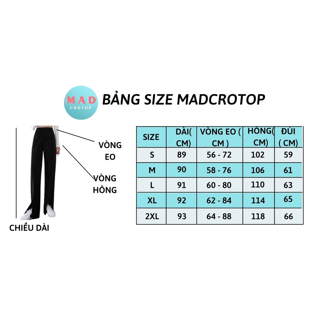 Quần Ống Loe Màu Đen Viền Kẻ Ống Đứng Xẻ Gấu Thời Thượng MADCROTOP QRM103 | WebRaoVat - webraovat.net.vn