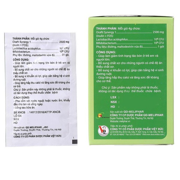 Cốm Bio-acimin Fiber 30 gói - Giúp bổ sung chất xơ, men vi sinh / Bio acimin Fiber Meliphar