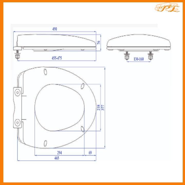 Nắp bồn cầu đóng êm mũi dài, màu trắng, phụ kiện chân ốc kèm theo đầy đủ