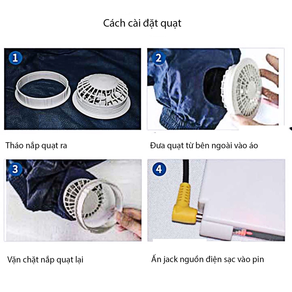 Áo Điều Hoà Nhật Bản Pin Chạy 10-13H, có khả năng chống nóng và chống tia tử ngoại, thoải mái thoáng mát khi làm việc.