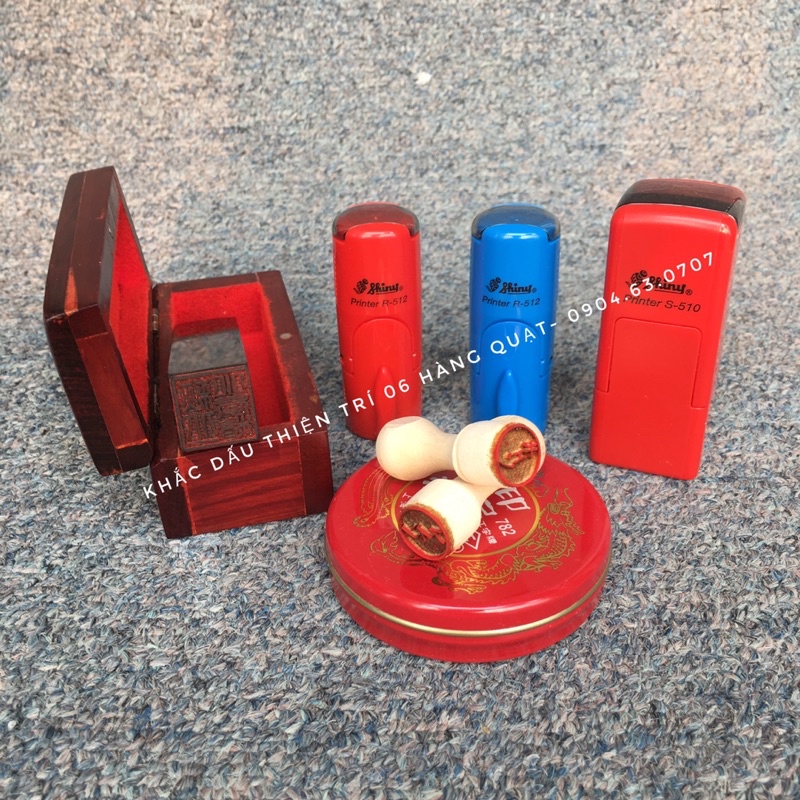 Con dấu tròn liền mực  khắc logo,tích điểm, thương hiệu ,tên đi Nhật, icon giáo viên ,hộp Shiny S 510-R 512, loại nhỏ