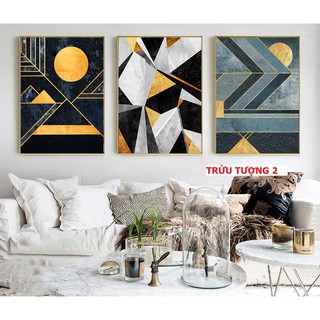 Tranh Tráng Gương khung COMPOZIT 40x60cm x 3 tranh - Trừu tượng 2
