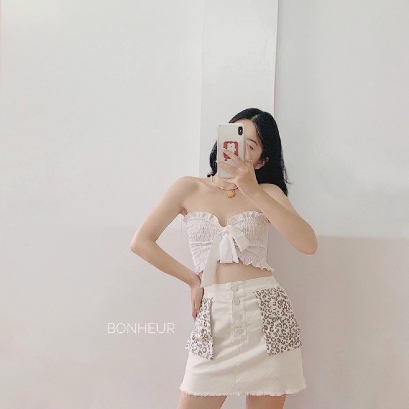 [ BAO GIÁ SHOPEE ] Áo Ống Nhún Cột Nơ Phía Trước Siêu Xinh - Áo Croptop