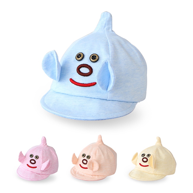 Mũ lưỡi trai màu trơn chất liệu cotton mềm mại thời trang hè thu dễ thương cho bé