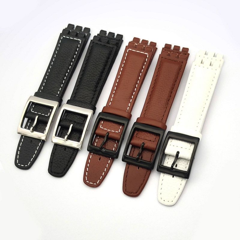 Dây Đeo Đồng Hồ Swatch 17mm Bằng Da Bò Sang Trọng Cho Nam Và Nữ