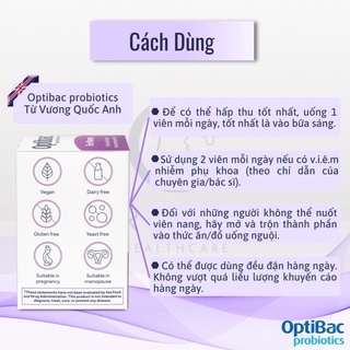 Men vi sinh Optibac tím (Optibac For Women)_30 viên