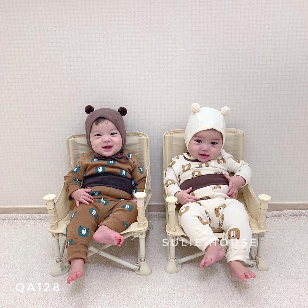 Set áo, quần, mũ nỉ gấu 3 chi tiết - QA128