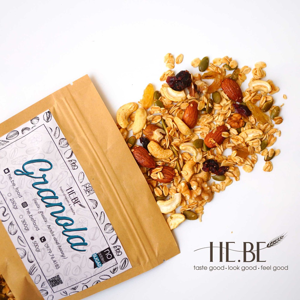 [Mã 267FMCGSALE giảm 8% đơn 500K] Granola Nhiều Hạt HeBe Không Đường Ăn Kiêng - Ngũ Cốc Giảm Cân Tự Nhiên | BigBuy360 - bigbuy360.vn