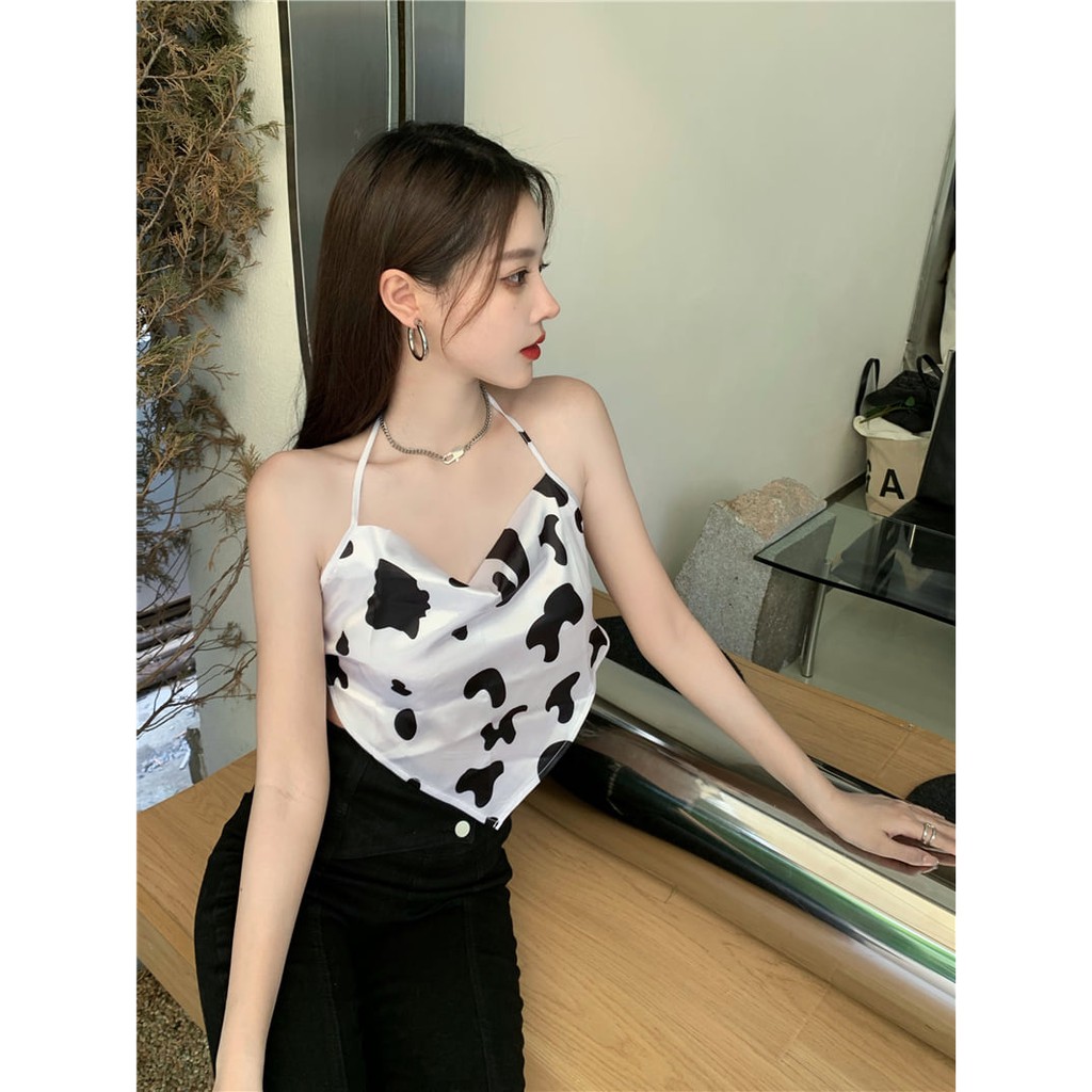 [C309] Áo yếm BÒ SỮA buộc dây lưng sexy - Áo croptop dáng yếm buộc dây hot trend freesize | BigBuy360 - bigbuy360.vn