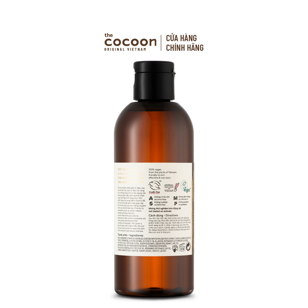 Bigsize - Nước bí đao cân bằng da (toner) Cocoon giảm dầu và mụn 310ml | BigBuy360 - bigbuy360.vn