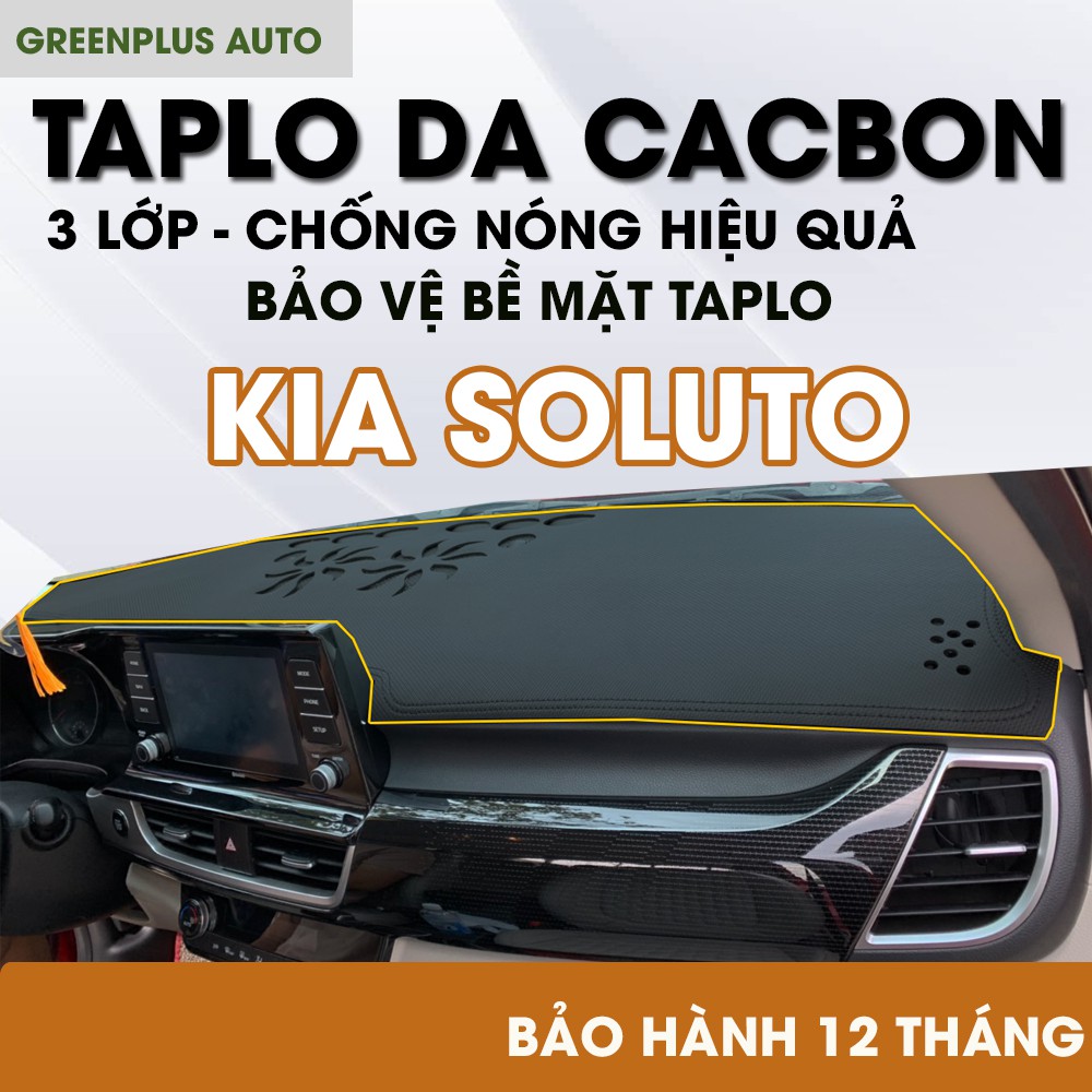 Thảm Taplo ô tô da Cacbon xe KIA Soluto 2019-2020
