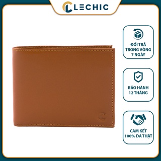 Ví da nam cầm tay dáng ngang da bò châm kim cao cấp lechic lcm22