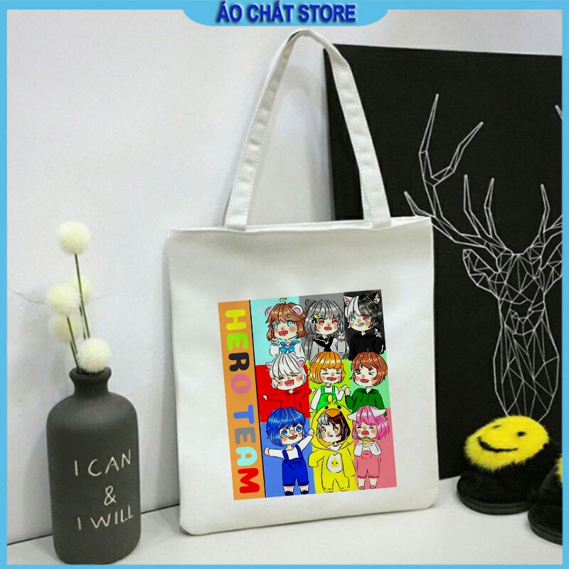 Túi tote túi vải Hero Team canvas xách vai in hình Simmy Sammy Đào Timmy phong cách Hàn Quốc đi học giá rẻ