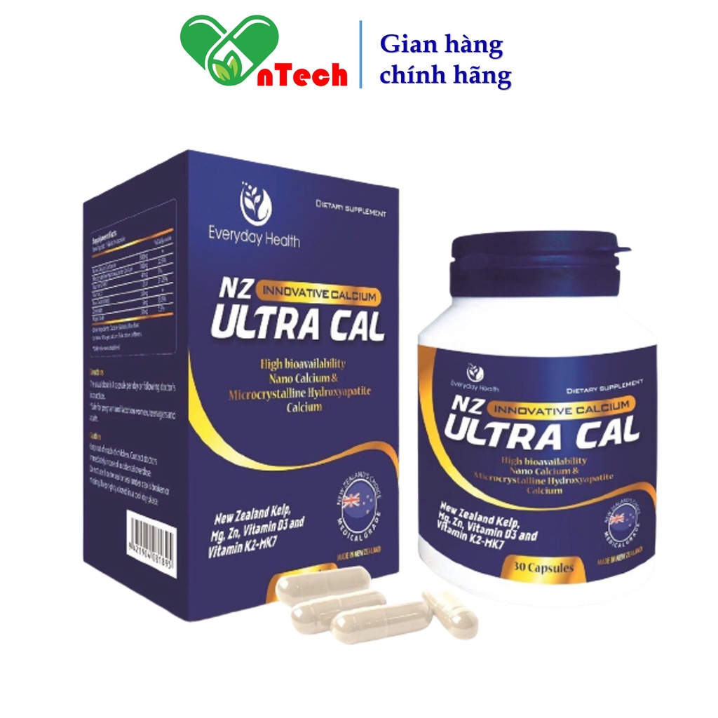 Viên uống Everyday Health NZ - Ultra Cal bổ sung Canxi hữu cơ cho phụ nữ mang thai và người thiếu canxi hộp 60 viên