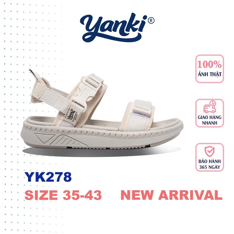 [Có bảo hành] Giày Sandal Nam Nữ YANKI Quai Ngang Streetstyle YK278