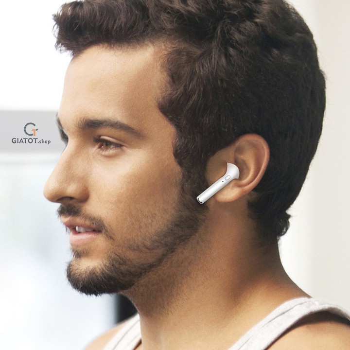 Tai Nghe Bluetooth I7S Mini Dành Cho Các Dòng Điện Thoại Đảm Bảo Chất Lượng tai nghe hai bên