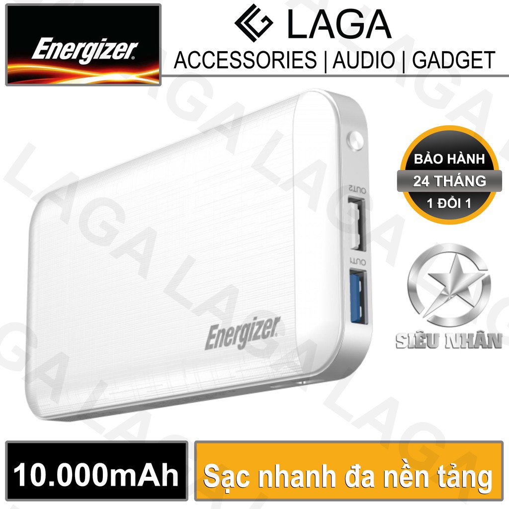 [Freeship toàn quốc từ 50k] Pin sạc dự phòng Energizer 10000mAh PD 3.0 Multi Protocol Fast Charge USB Type C - UE10030MP