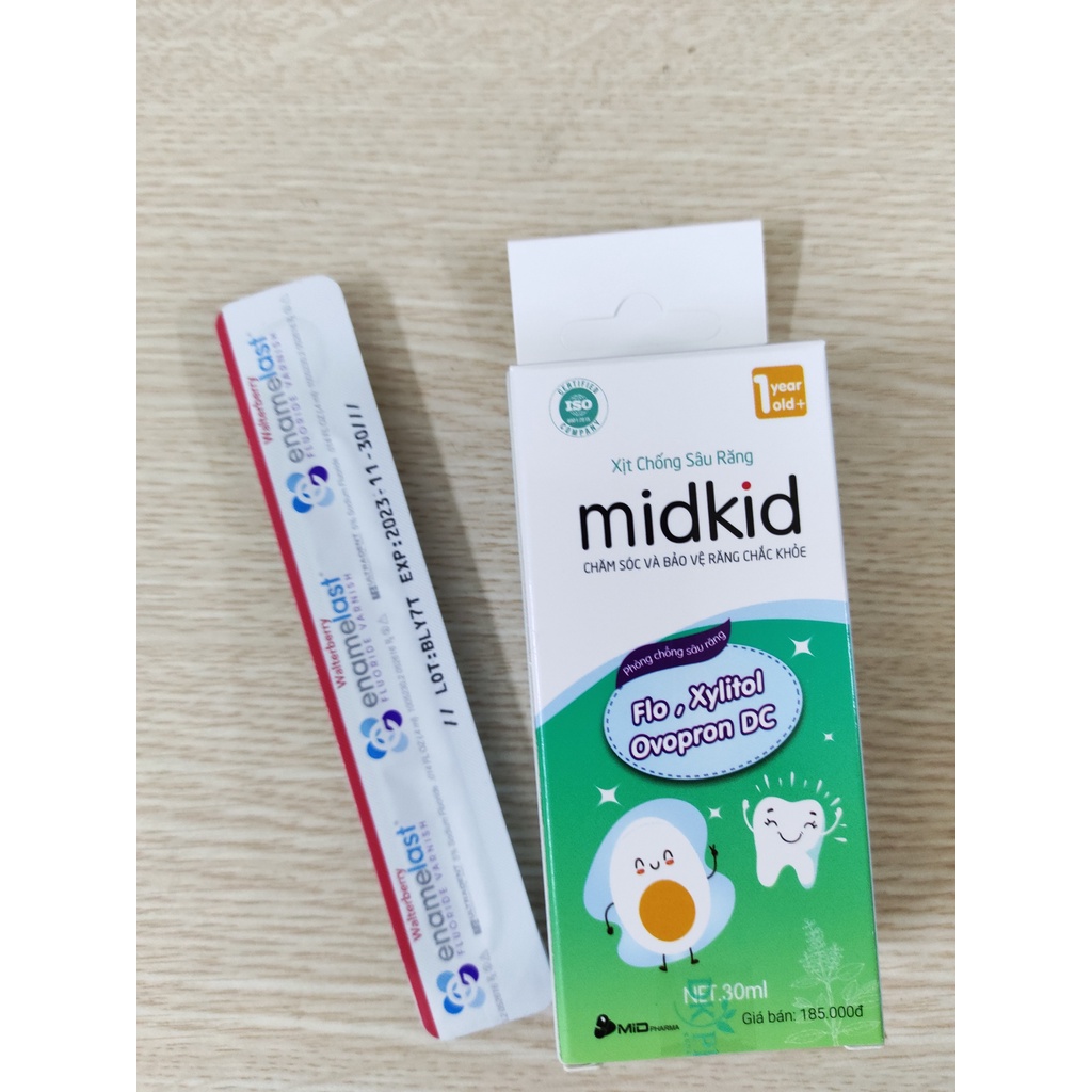 Combo 3 Hộp Kem Đánh Răng Dạng Xịt, Xịt Chống Sâu Răng Midkid, Diệt Vi khuẩn, ngăn ngừa mảng bám ố vàng, NUỐT ĐƯỢC