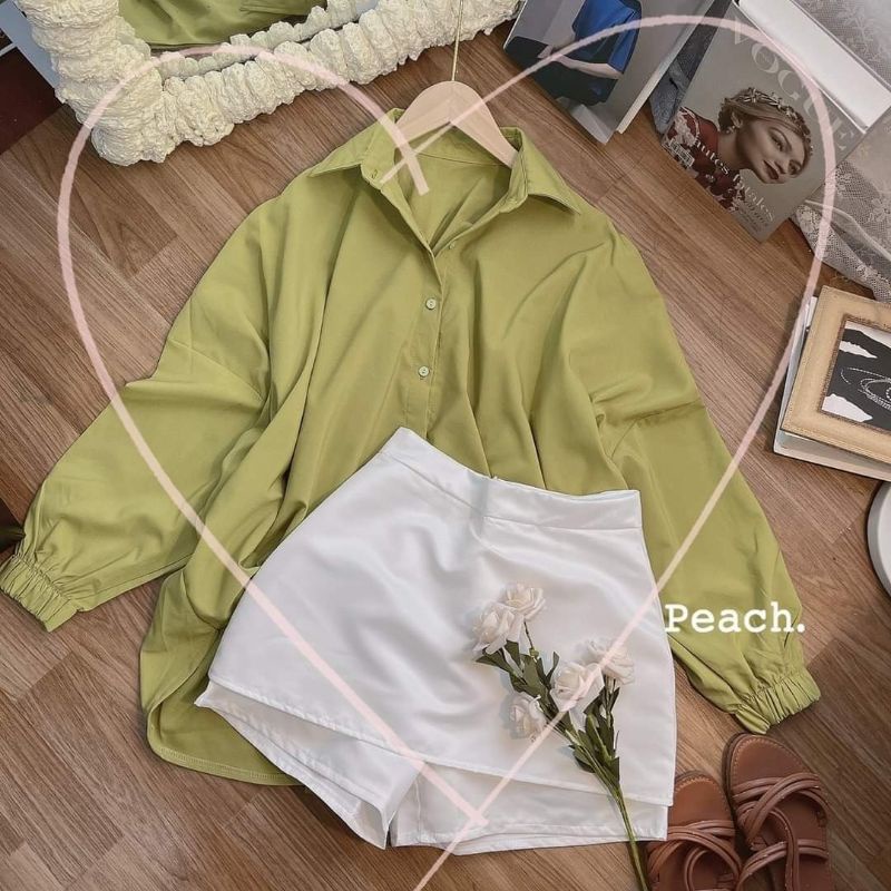 SET SƠ MI XANH BƠ + CHÂN VÁY TRẮNG ✨