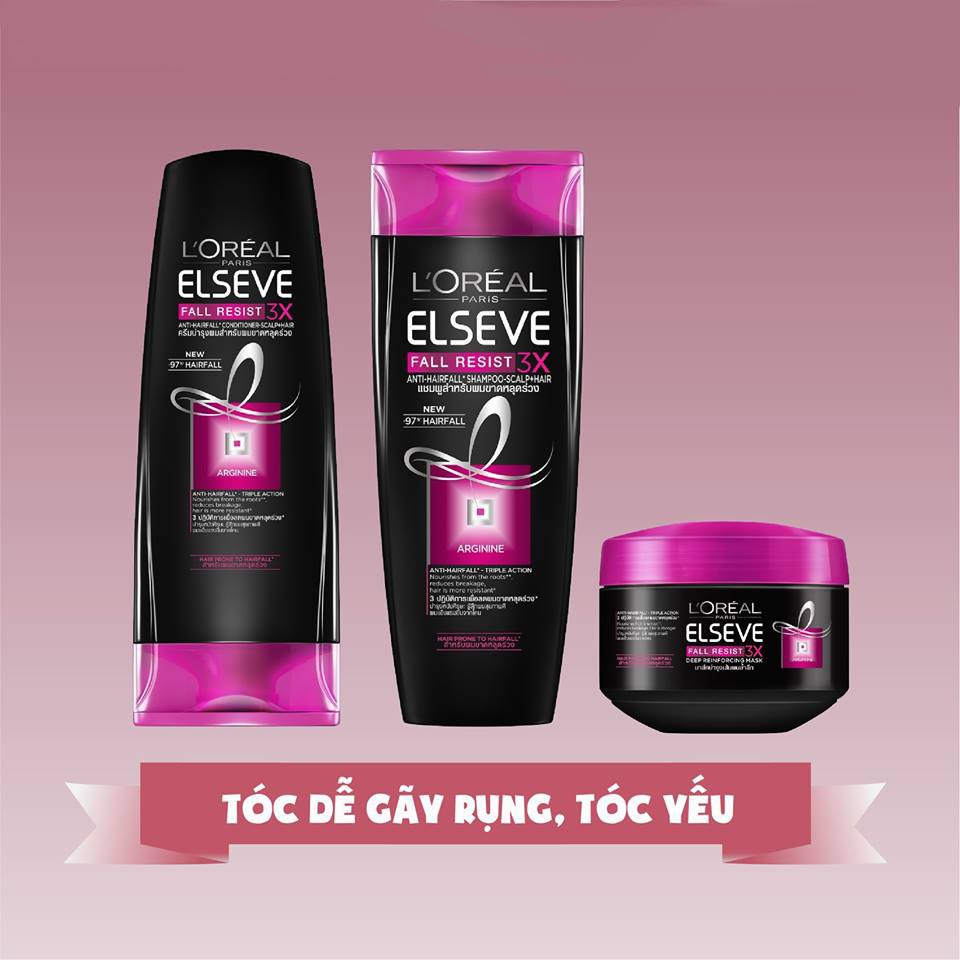 Kem ủ ngăn gãy rụng tóc L'Oreal Paris Elseve Fall Resist 3X 200ml