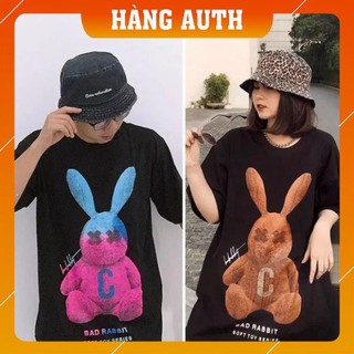 [Hàng Cao Cấp]Áo Thun Tay Lỡ Nam Nữ Form Rộng In hình Bad Rabbit Hồng và Nâu Vải Cotton 100% Nguyên Chất, HY KOREA.