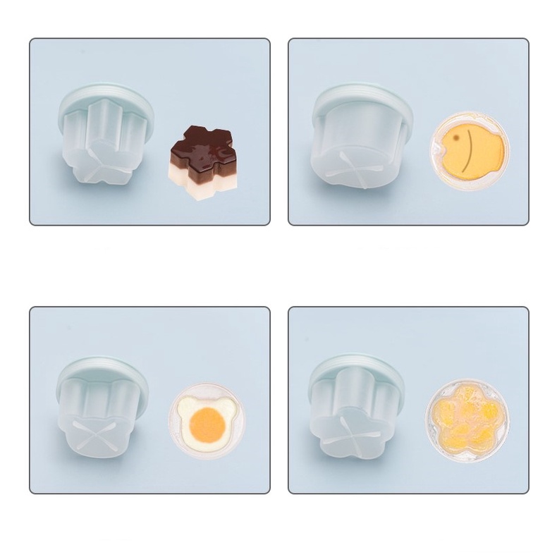 Khuôn hấp trứng, làm bánh cho bé (Bộ 4 khuôn mẫu mới)