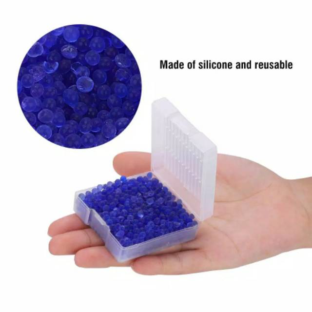 1 Hộp Đựng Ống Kính Máy Ảnh Chống Ẩm Bằng Silica Gel Màu Xanh Dương