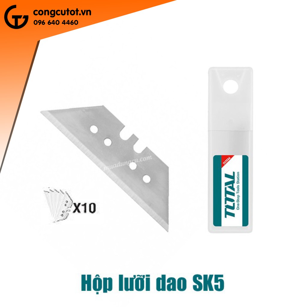 Hộp lưỡi dao rọc giấy SK5 61x19mm Total THT519611